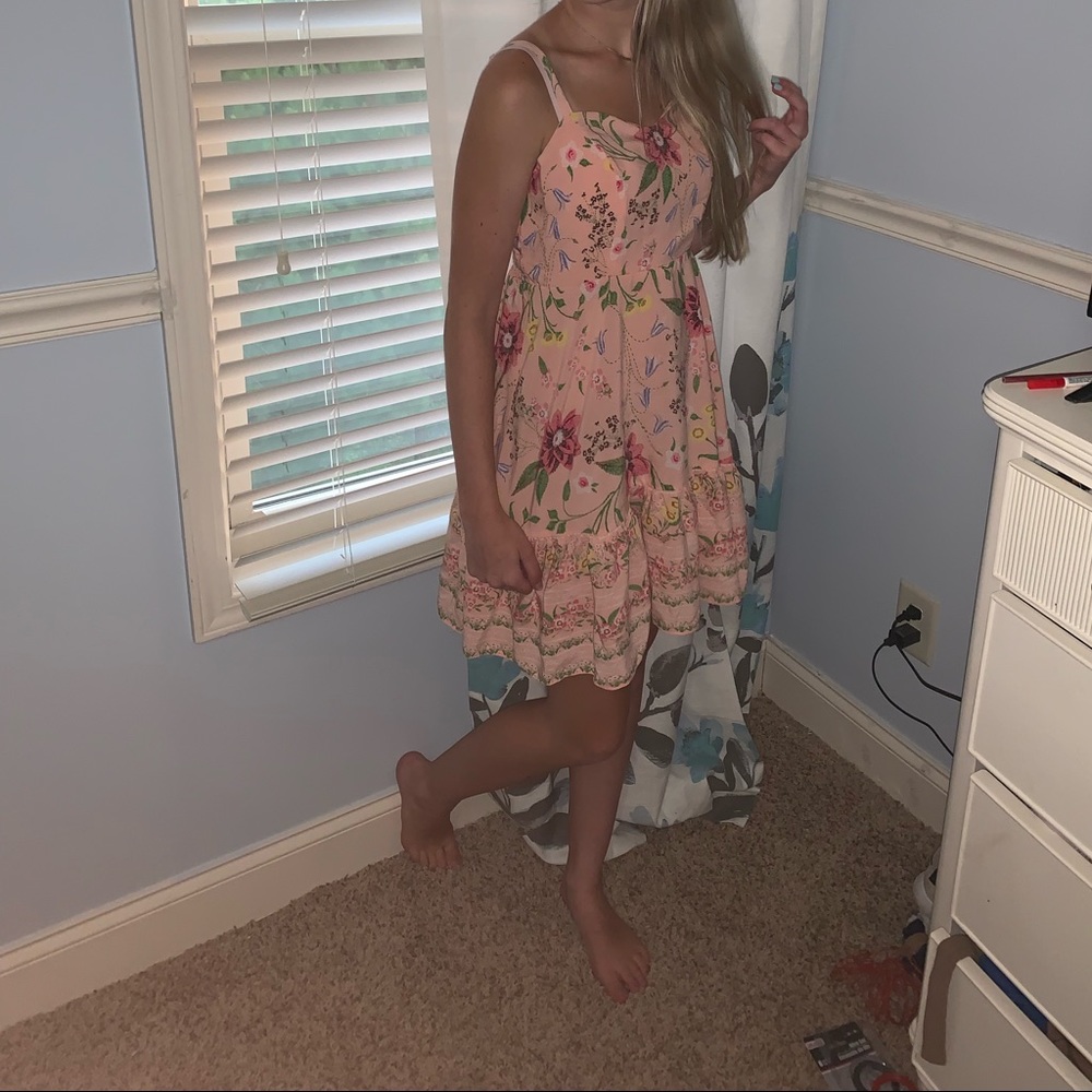 Old Navy Fit and Flare Tiered Cami Dress in Pink
